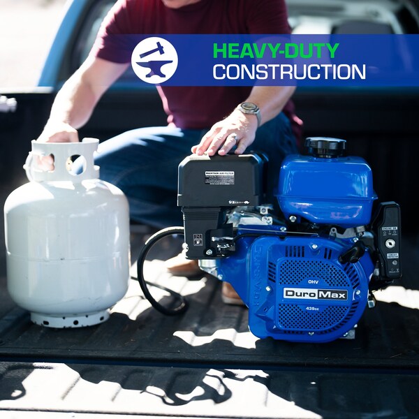 Duromax 439cc 1 in. Dual Fuel Propane Gasoline Portable Electric Start Engine - XP18HPX