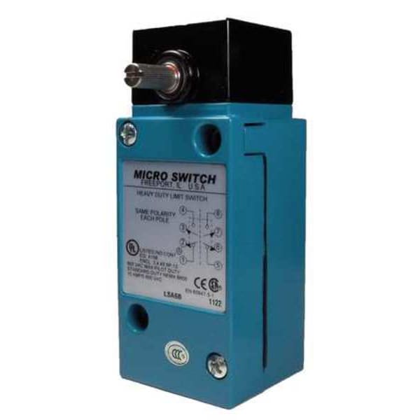 Interruptor de límite resistente Honeywell, sin palanca, rotativo, 2NC/2NO, 10A @ 600V CA, Ubicación del actuador: Lateral - LSYAB2B.