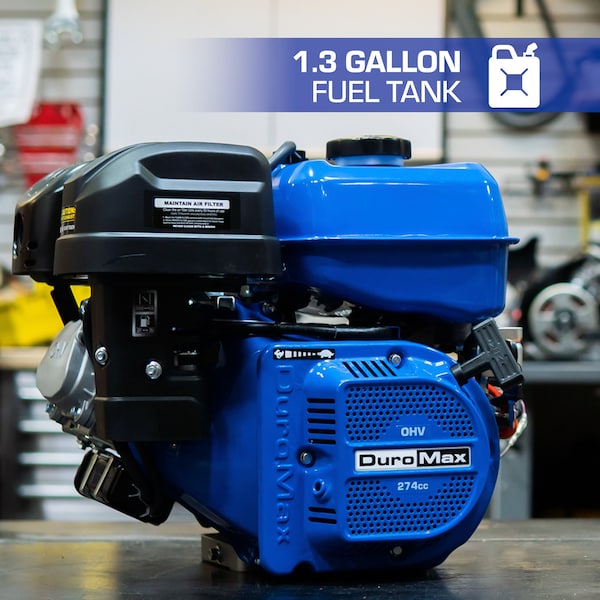Duromax 274cc 1 in. Shaft Recoil/Electric Start Engine,  - XP9HPE