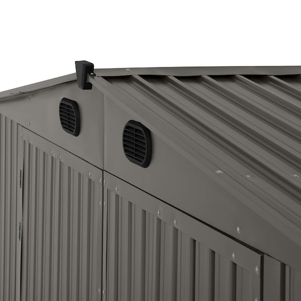 Sunjoy 13 ft. x 20 ft. Outdoor Storage Shed, Carport, Light Grey - A110006611