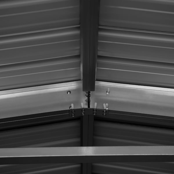Sunjoy 13 ft. x 20 ft. Outdoor Storage Shed, Carport, Light Grey - A110006611