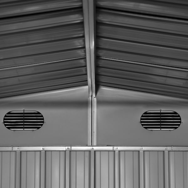 Sunjoy 13 ft. x 20 ft. Outdoor Storage Shed, Carport, Dark Grey - A110006610