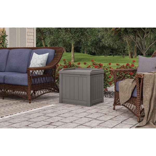 Suncast Suncast 22 in. W X 17 in. D Gray Plastic Deck Box with Seat 22 gal - SS601ST