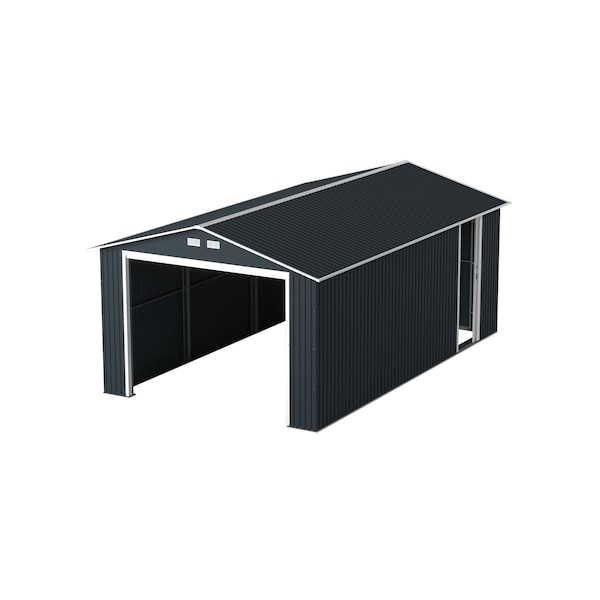 Duramax Imperial Metal Garage Dark Gray w/White 12x20 - 50951