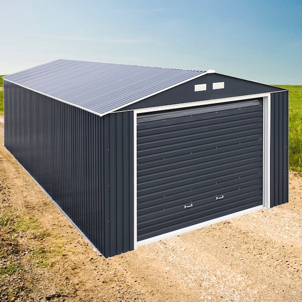 Duramax Imperial Metal Garage Dark Gray w/White 12x20 - 50951