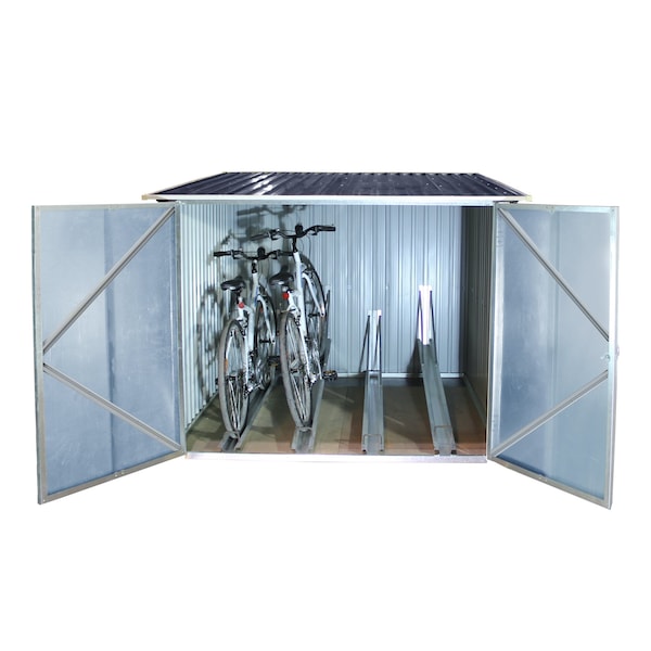 Duramax Bicycle Storage Shed Anthracite w/White Trim - 73051