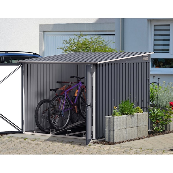 Duramax Bicycle Storage Shed Anthracite w/White Trim - 73051