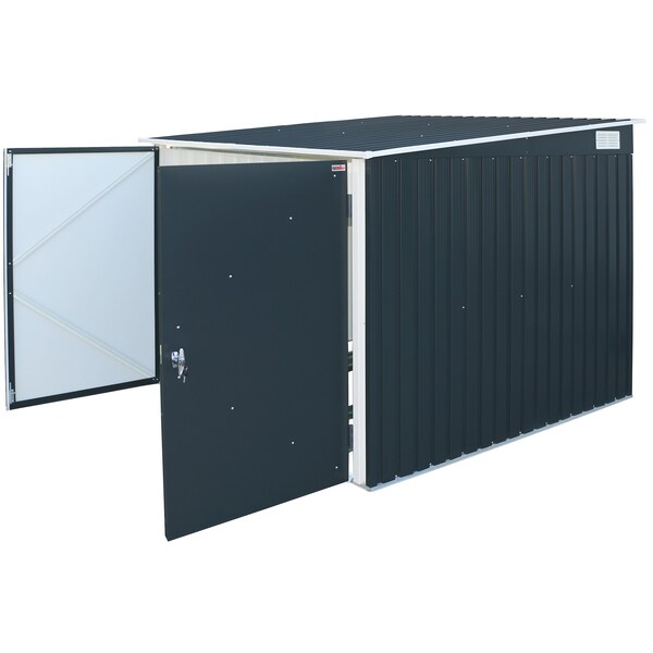 Duramax Bicycle Storage Shed Anthracite w/White Trim - 73051