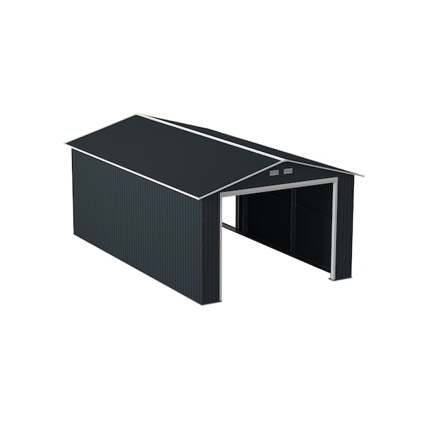 Duramax Imperial Metal Garage Dark Gray w/White 12x26 - 55151
