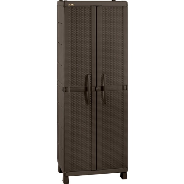 Rimax Resin Patio Utility Wicker Cabinet, Brown - 11592