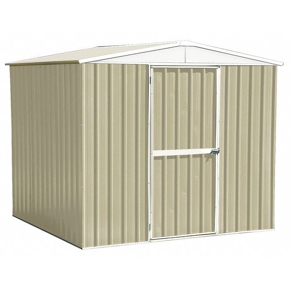 Zoro Select 248 cu ft Steel Outdoor Storage Shed, Beige - 13X109
