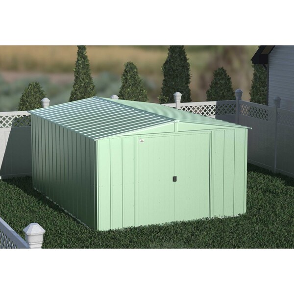 Arrow Storage Products 10x14 Classic Steel Storage Shed, Sage Green - CLG1014SG