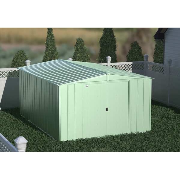 Arrow Storage Products 10x14 Classic Steel Storage Shed, Sage Green - CLG1014SG