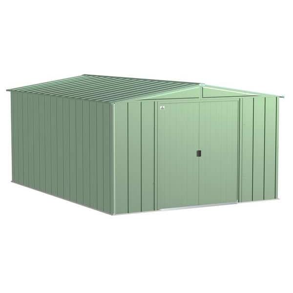 Arrow Storage Products 10x14 Classic Steel Storage Shed, Sage Green - CLG1014SG