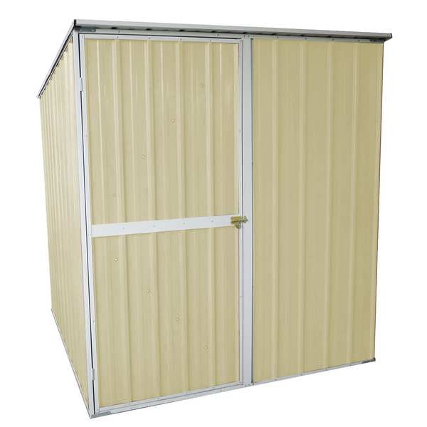 Zoro Select 175 cu ft Steel Outdoor Storage Shed, Beige - 13X099