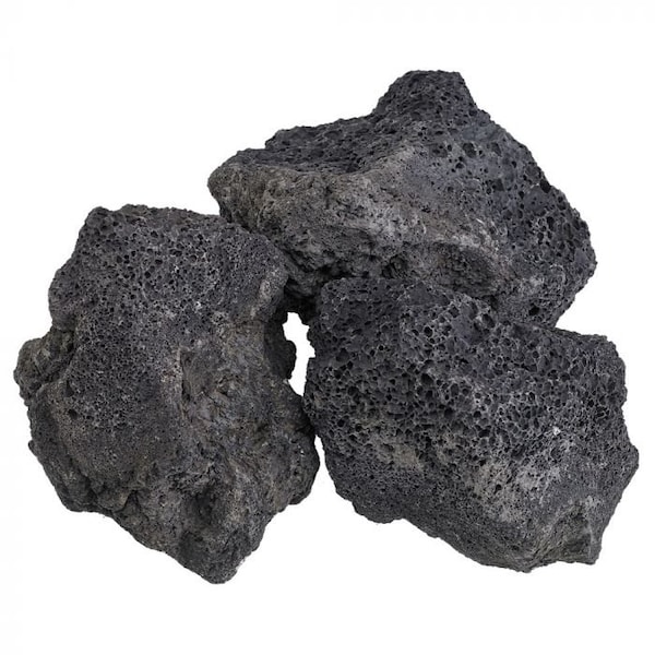 American Fire Glass Extra Large Black Lava Rock, 3 in - 6 in Stones, 10 lb Bag - LAVA-XXL-10
