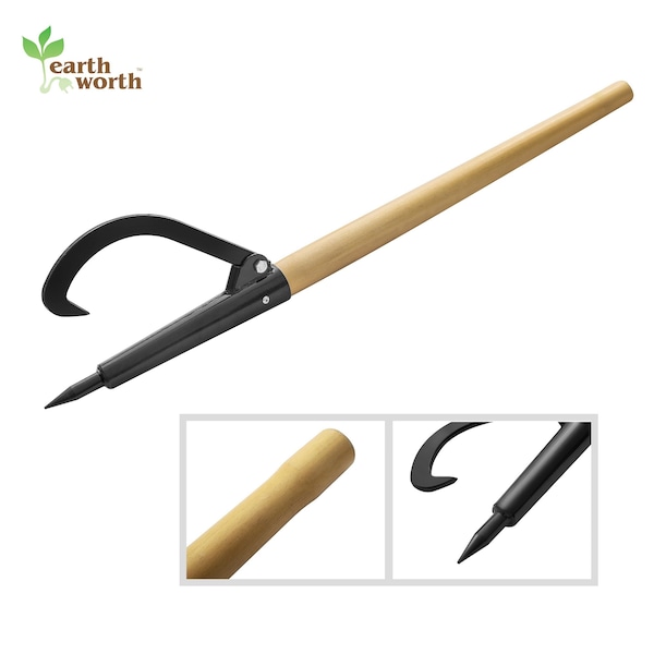 Earth Worth 49-Inch Log Peavey and Cant Hook Tool with Wood Handle - 83-DT5221