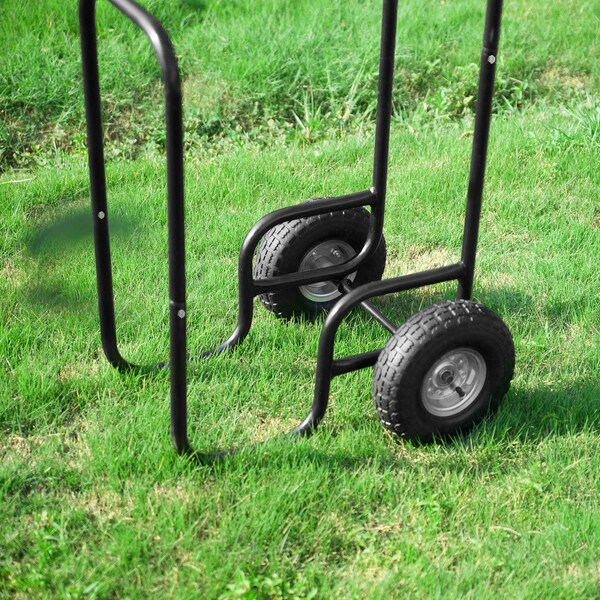 Earth Worth Rolling Firewood Rack Log Cart, Black - 83-DT5199
