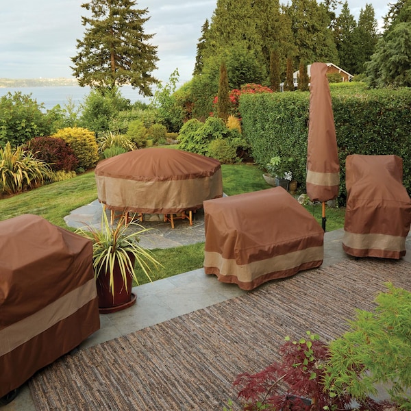 Duck Covers Ultimate Mocha Patio Round Fire Pit Cover, 36" Dia x 24"H - UFPR3620