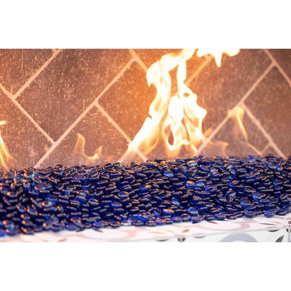 Msi 0.25 Cu. Ft. 0.5 In. 10 Lbs. Saphire Blue Round Fireglass Rock - ZOR-FIRGLS-0110