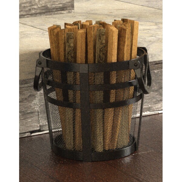 Open Hearth Panacea Open Hearth Black Antique Steel Log Carrier - 15710