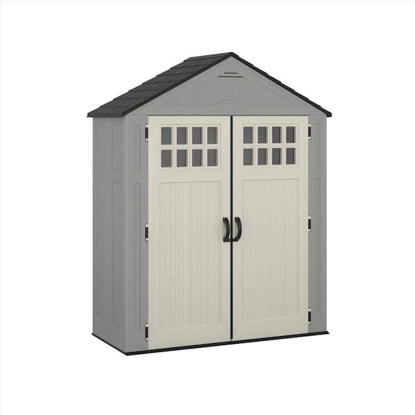 Suncast Everett 6 ft. x 3 ft. Resin Vertical Peak Storage Shed with Floor Kit - BMS6312