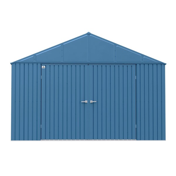 Arrow Storage Products Elite Steel Storage Shed, 12x14, Blue Grey - EG1214BG
