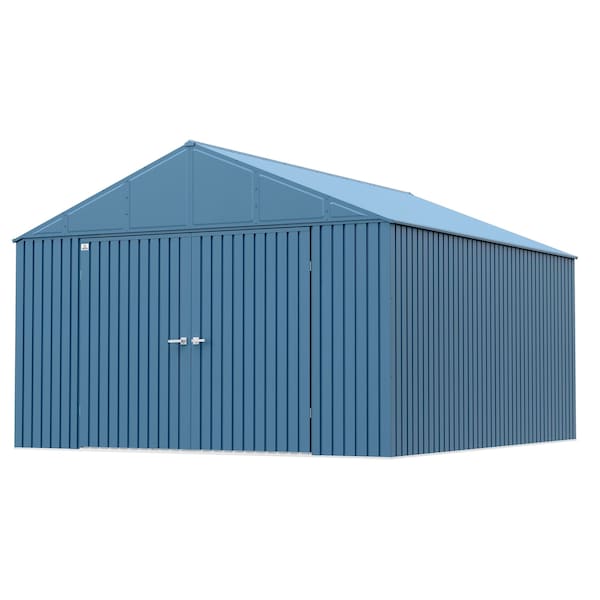 Arrow Storage Products Elite Steel Storage Shed, 12x14, Blue Grey - EG1214BG