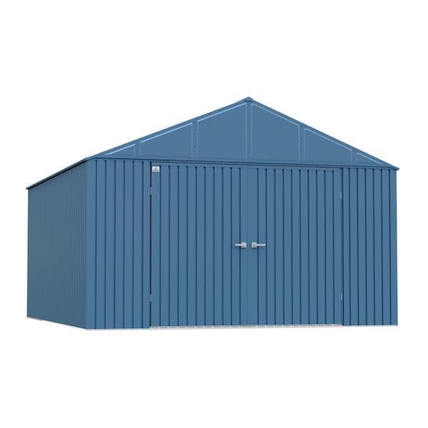 Arrow Storage Products Elite Steel Storage Shed, 12x14, Blue Grey - EG1214BG