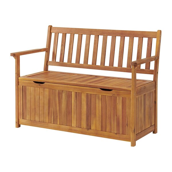 Kd Cama De Bebe 47 in. Londonderry Acacia Wood Outdoor Storage Bench - KD3242134