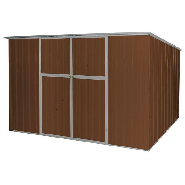 Zoro Select 342 cu ft Steel Outdoor Storage Shed, Brown - 13X107