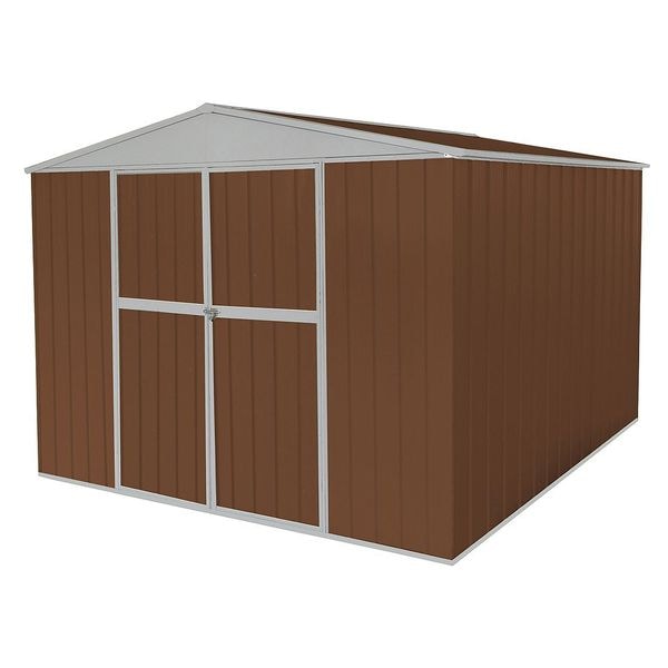 Zoro Select 492 cu ft Steel Outdoor Storage Shed, Brown - 13X113