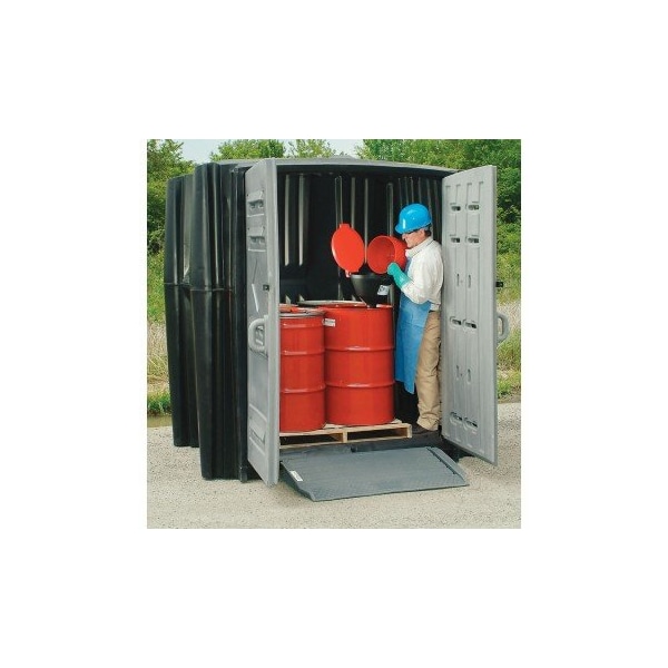 Pig PIG Poly Storage Shed Black/Gray 62.5" W x 93" H x 90" D - PAK754-BWG