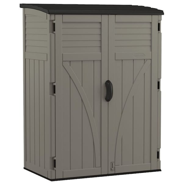 Suncast Vertical Shed, 54 cuft Capacity, 4 ft 5 in W, 2 ft 812 in D, 5 ft 1112 in H, Resin - BMS5700SB