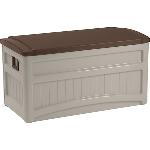 Suncast Deck Box, 46 in W, 22 in D, 23 in H, Resin, Light Taupe - DB8000B