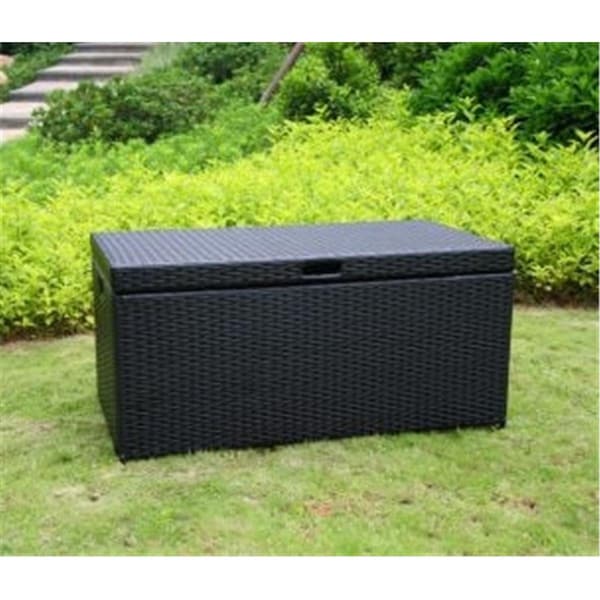 Wicker Lane Outdoor Black Wicker Patio Furniture Storage Deck Box - ORI003-D