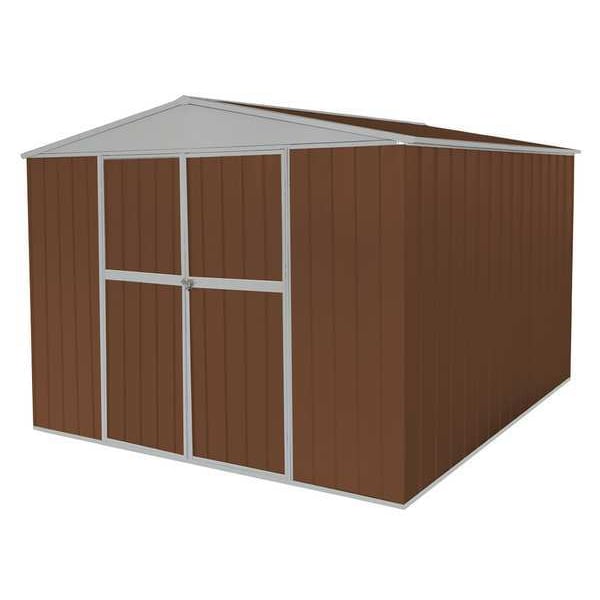 Zoro Select 653 cu ft Steel Outdoor Storage Shed, Brown - 13X116