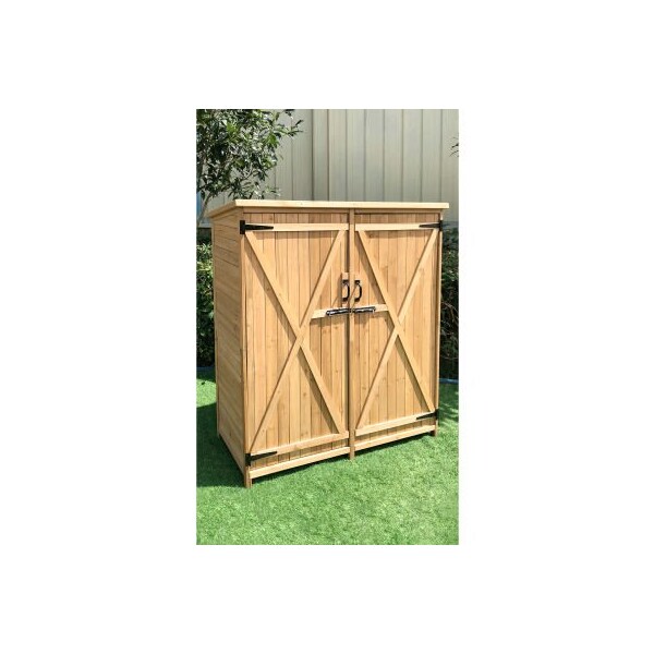 Almo Fulfillment Services Hanover Wooden Storage Shed, 52-4/5" x 19-1/5" x 58-2/5" Natural - HANWS0101-NAT