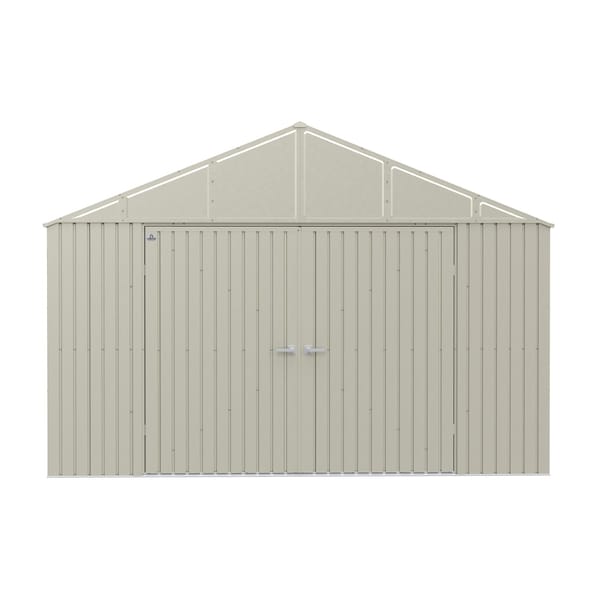 Arrow Storage Products Elite Steel Storage Shed, 12x16, Cool Grey - EG1216CG