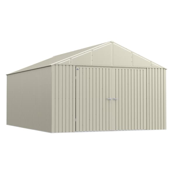 Arrow Storage Products Elite Steel Storage Shed, 12x16, Cool Grey - EG1216CG