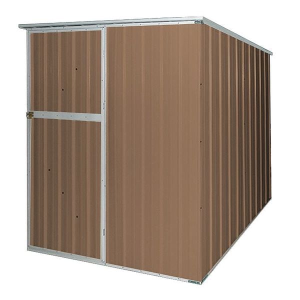 Zoro Select 175 cu ft Steel Outdoor Storage Shed, Brown - 13X101