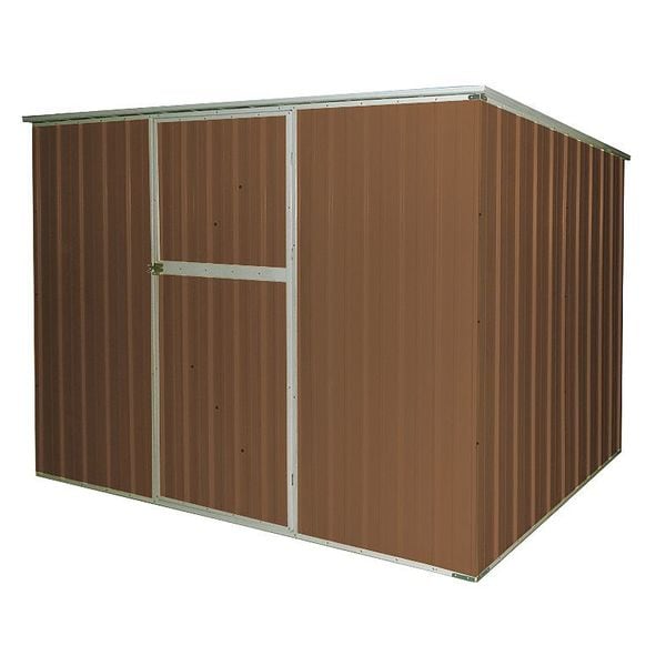 Zoro Select 258 cu ft Steel Outdoor Storage Shed, Brown - 13X104