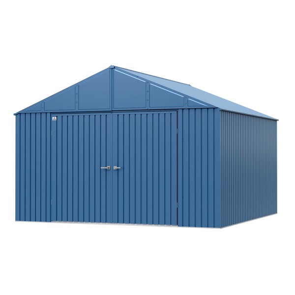 Arrow Storage Products Elite Steel Storage Shed, 12x12, Blue Grey - EG1212BG