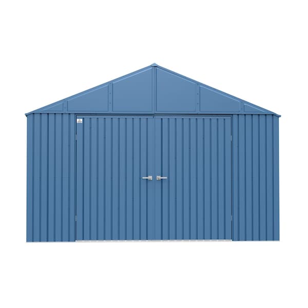Arrow Storage Products Elite Steel Storage Shed, 12x12, Blue Grey - EG1212BG