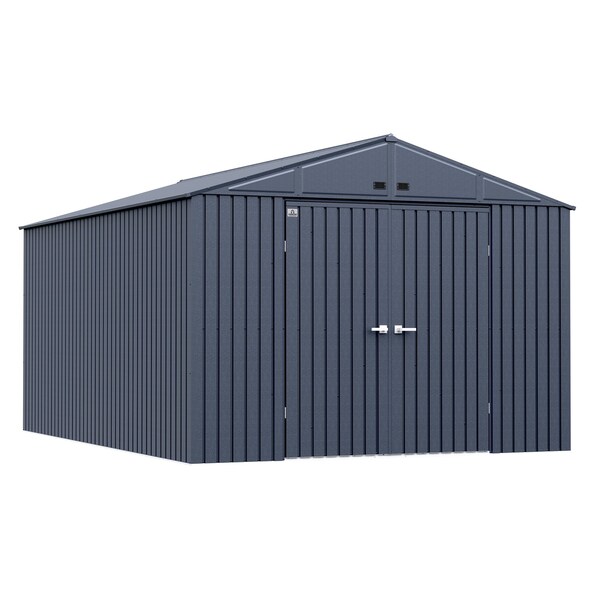 Arrow Storage Products Elite Steel Storage Shed, 10x14, Anthracite - EG1014AN