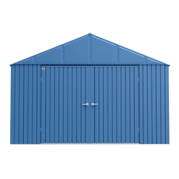 Arrow Storage Products Elite Steel Storage Shed, 12x16, Blue Grey - EG1216BG
