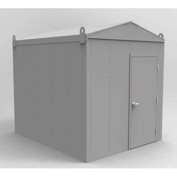 Porta-King Steel Outdoor Storage Building, Gray - ES810SS