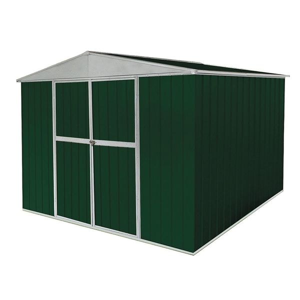Zoro Select 492 cu ft Steel Outdoor Storage Shed, Green - 13X114