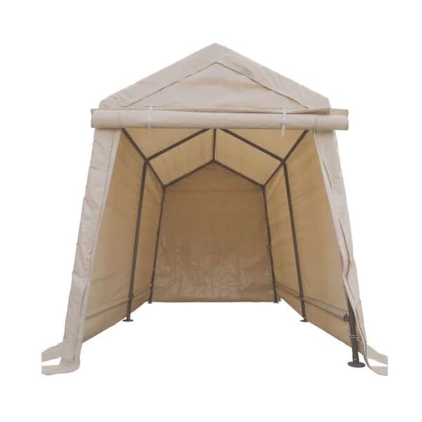 Impact Canopy 6 FT x 8 FT  Storage Shed, Steel Pipe 37.5mm, Polyethene Cover, TAN - 070018150