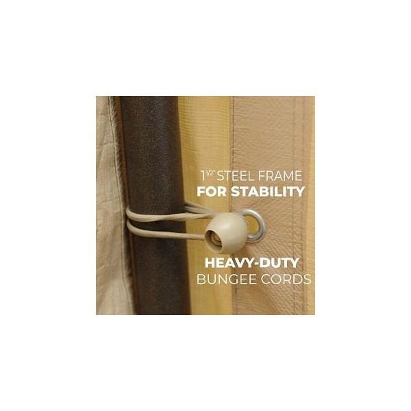 Impact Canopy 6 FT x 8 FT  Storage Shed, Steel Pipe 37.5mm, Polyethene Cover, TAN - 070018150